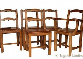 KINGPOST SET OF 5 YORKSHIRE OAK DINING CHAIRS 4+1