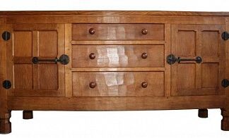 ROBERT MOUSEMAN THOMPSON ADZED OAK SIDEBOARD