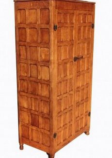 SID POLLARD ARTS & CRAFTS ADZED OAK WARDROBE