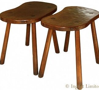 ROBERT MOUSEMAN THOMPSON PAIR OF KIDNEY TABLES