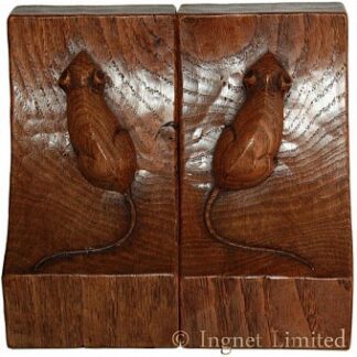 ROBERT MOUSEMAN THOMPSON EARLY OAK BOOKENDS