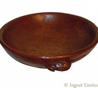 ROBERT MOUSEMAN THOMPSON EARLY CARVED OAK FRUIT BOWL