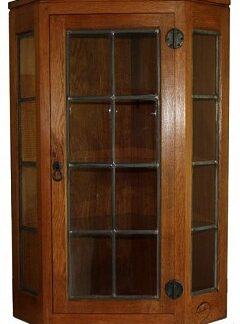 ROBERT MOUSEMAN THOMPSON GLAZED SMALL WALL CORNER CUPBOARD