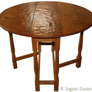 ALBERT EAGLEMAN JEFFRAY ADZED YORKSHIRE OAK DROPLEAF CIRCULAR TABLE