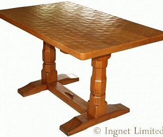 DEREK LIZARDMAN SLATER OF CRAYKE YORKSHIRE ADZED OAK DINING TABLE