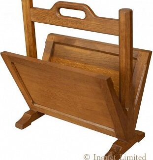 ROBERT MOUSEMAN THOMPSON OAK MAGAZINE RACK