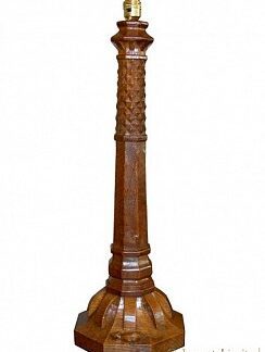 ROBERT MOUSEMAN THOMPSON EARLY LARGE CARVED TABLE LAMP