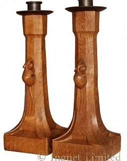 ROBERT MOUSEMAN THOMPSON PAIR OF CANDLESTICKS