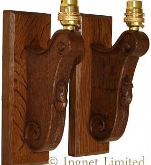 ROBERT MOUSEMAN THOMPSON A PAIR OF SINGLE CARVED WALL BRACKETS