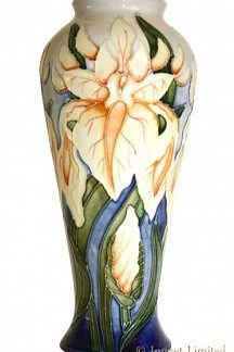 MOORCROFT BALUSTER VASE IRIS DESIGN