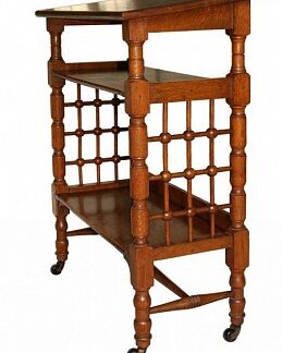 LIBERTY & CO. OAK ETAGERE READING TABLE