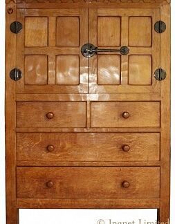 ROBERT MOUSEMAN THOMPSON ADZED OAK TALLBOY AUMBRY