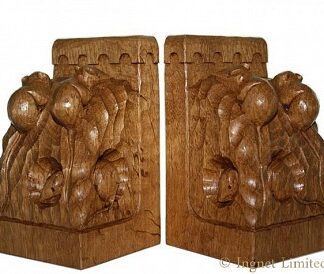 ROBERT MOUSEMAN THOMPSON A PAIR OF CARVED TRIPLE MICE BOOKENDS