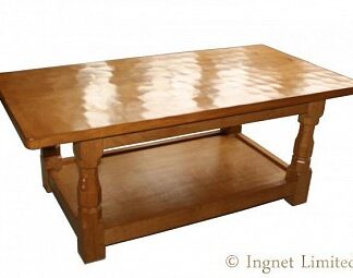 ROBERT MOUSEMAN THOMPSON MODERN LARGE REFECTORY COFFEE TABLE WITH SHELF BELOW