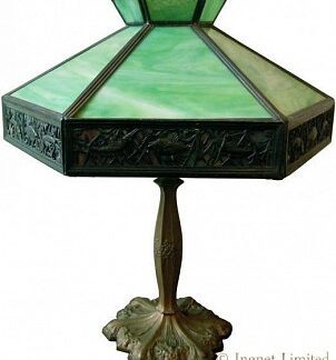 EDWARD MILLER & COMPANY ART NOUVEAU TABLE LAMP