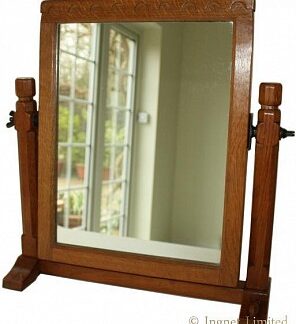 ROBERT MOUSEMAN THOMPSON RECTANGULAR OAK TABLE TOP MIRROR