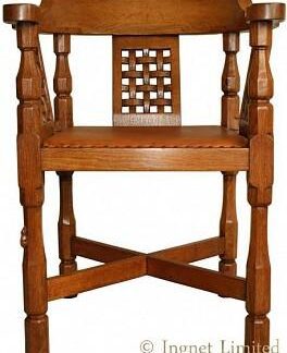 ROBERT MOUSEMAN THOMPSON VINTAGE OAK MONKS CHAIR