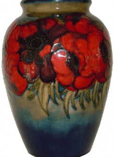 MOORCROFT VASE ANEMONE PATTERN