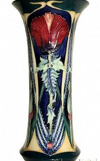 MOORCROFT RACHEL BISHOP RED POPPY VASE FOR LIBERTY & CO