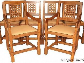 ROBERT MOUSEMAN THOMPSON SET OF SIX LATTICE BACK CHAIRS