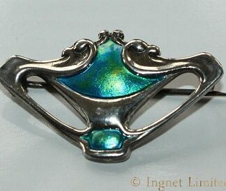 ART NOUVEAU SILVER & ENAMEL BROOCH BY CHARLES HORNER