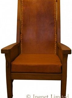 ROBERT MOUSEMAN THOMPSON VINTAGE OAK SMOKING CHAIR