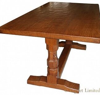 ROBERT MOUSEMAN THOMPSON VINTAGE DOWELLED TOP 5 FOOT DINING TABLE