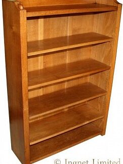 ROBERT MOUSEMAN THOMPSON FOUR FOOT OPEN OAK BOOKCASE