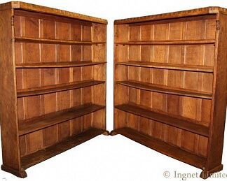 THOMAS GNOMEMAN WHITTAKER PAIR OF EARLY OAK BOOKCASES