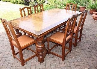 LIBERTY & CO ARTS & CRAFTS OAK EXTENDING DRAW LEAF DINING TABLE UPTO 11 FT LONG