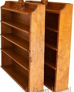 THOMAS GNOMEMAN WHITTAKER OF LITTLEBECK PAIR OF YORKSHIRE OAK BOOKCASES