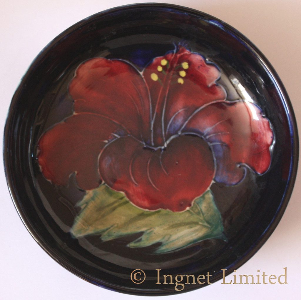 WALTER MOORCROFT BOWL HIBISCUS PATTERN