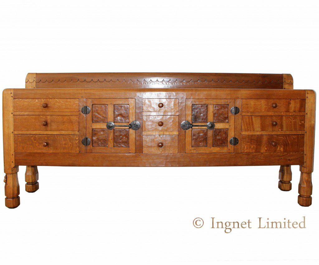 ROBERT MOUSEMAN THOMPSON RARE EARLY ADZED LARGE SIDEBOARD