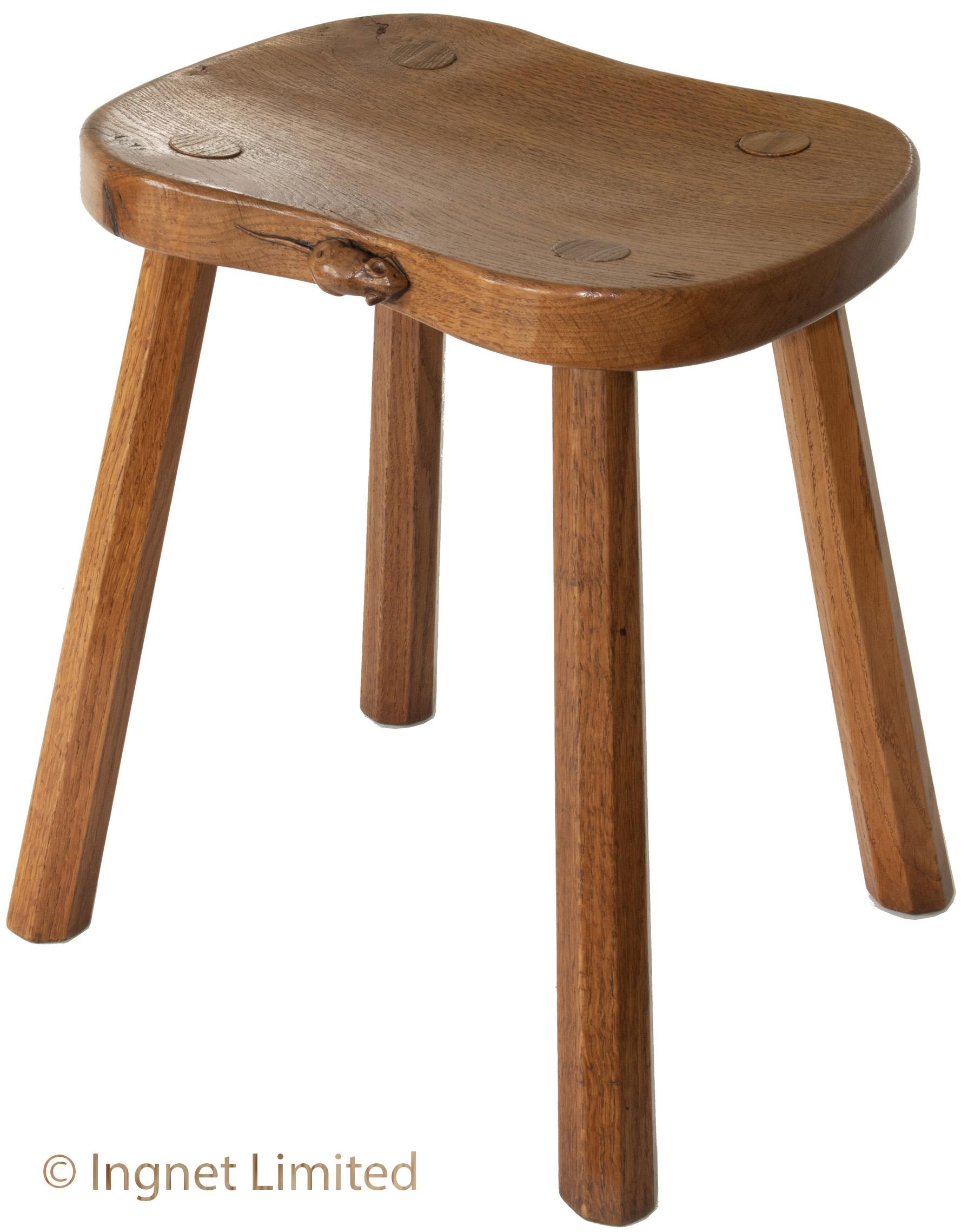 ROBERT MOUSEMAN THOMPSON FOUR LEGGED COW STOOL