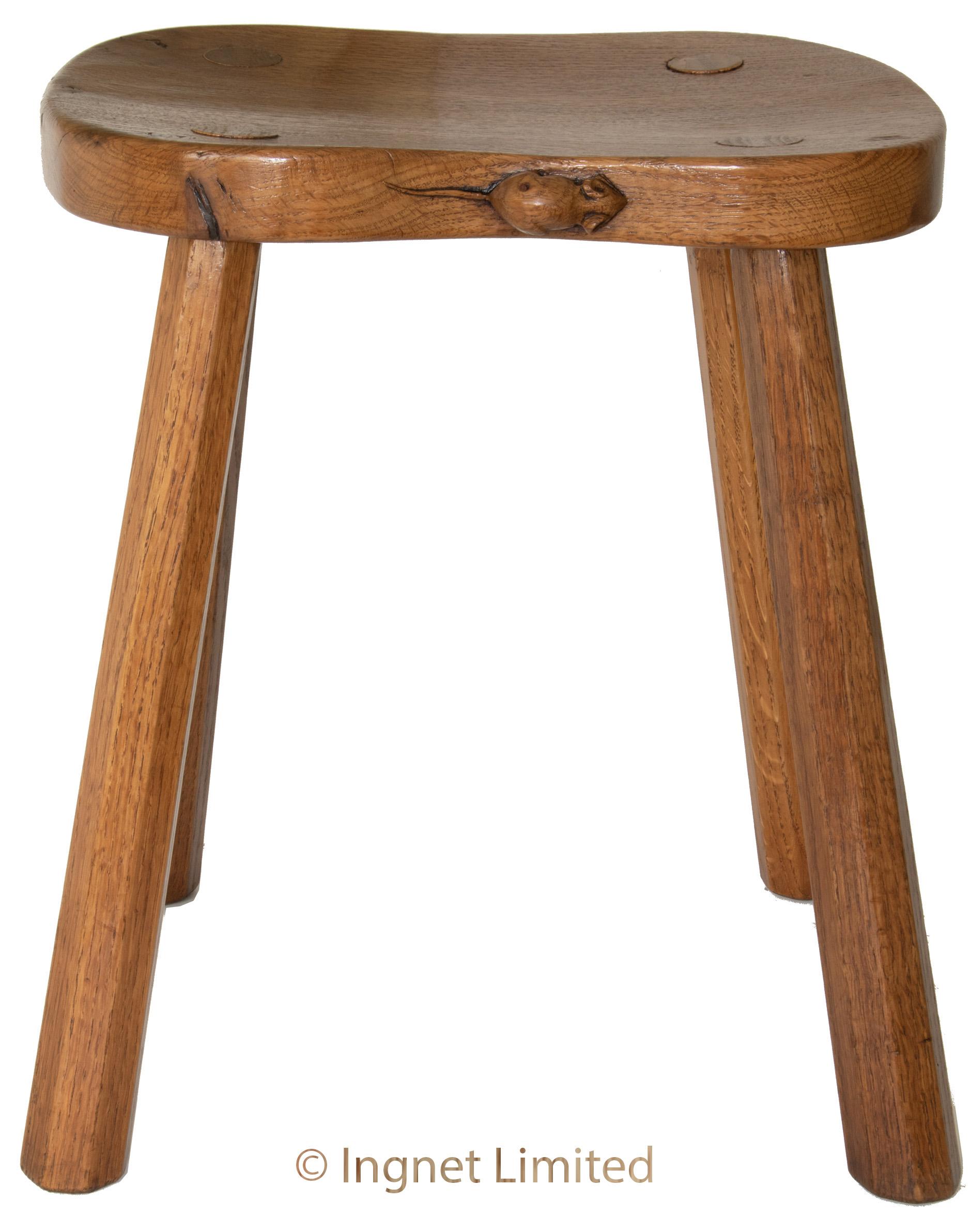 ROBERT MOUSEMAN THOMPSON FOUR LEGGED COW STOOL