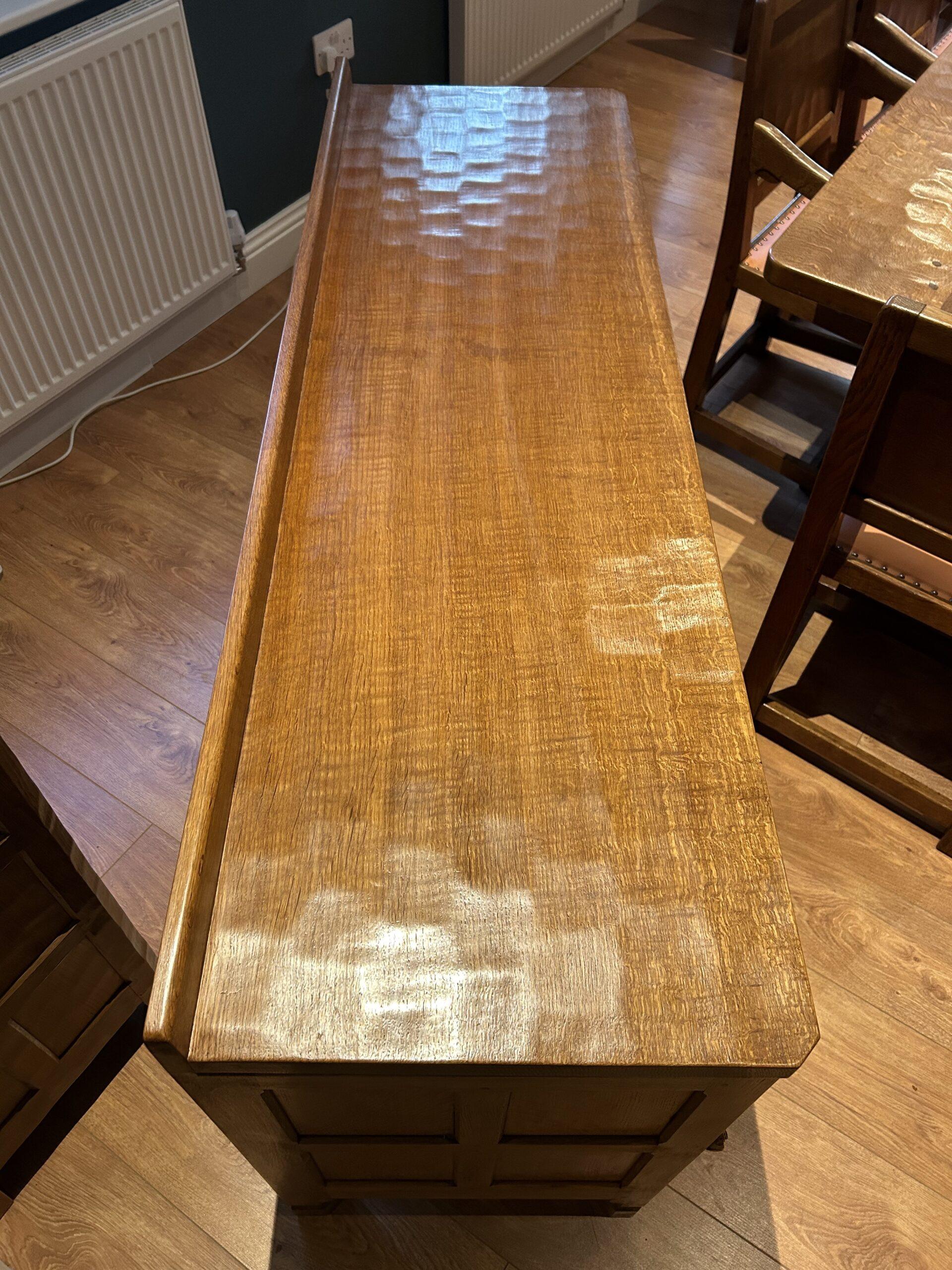 ROBERT MOUSEMAN THOMPSON 5FT ADZED OAK SIDEBOARD