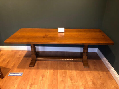 ROBERT MOUSEMAN THOMPSON 7FT ADZED OAK DINING TABLE - Image 5