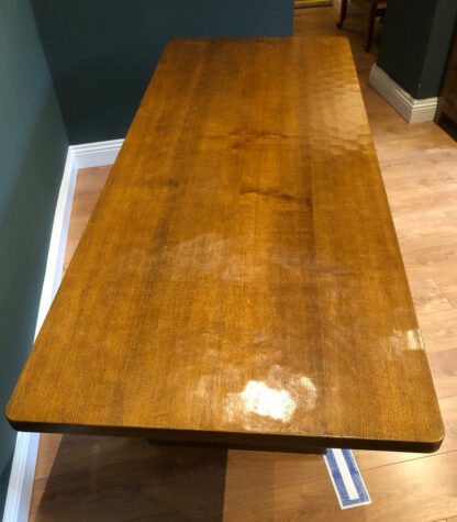 ROBERT MOUSEMAN THOMPSON 7FT ADZED OAK DINING TABLE - Image 10