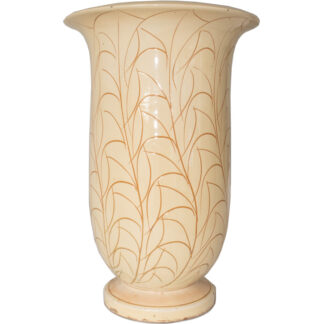 Herman A Kähler LARGE CREAM VASE WITH LEAF DESIGN