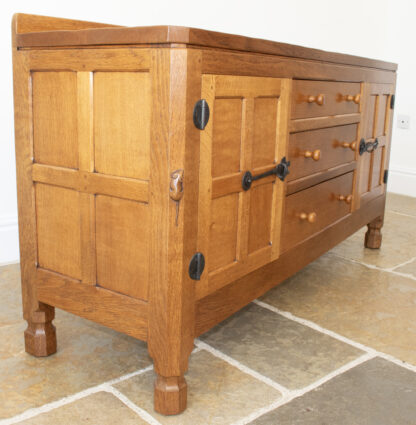 ROBERT MOUSEMAN THOMPSON 5ft ADZED OAK SIDEBOARD - Image 12