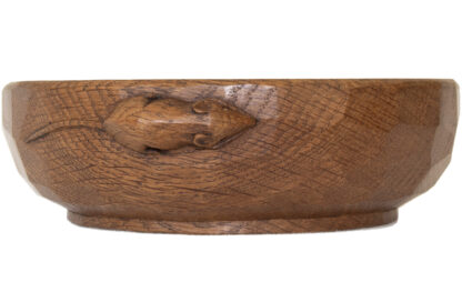 ROBERT MOUSEMAN THOMPSON OAK ADZED NUT BOWL - Image 2