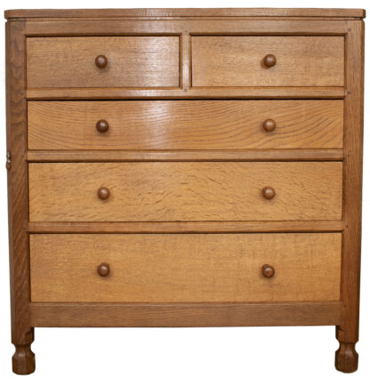ROBERT MOUSEMAN THOMPSON   OAK CHEST OF DRAWERS - Image 3