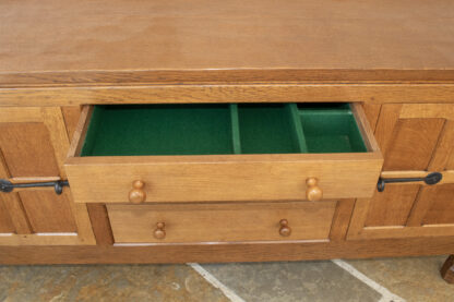 ROBERT MOUSEMAN THOMPSON 5ft ADZED OAK SIDEBOARD - Image 8