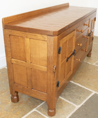 ROBERT MOUSEMAN THOMPSON 5ft ADZED OAK SIDEBOARD - Image 10