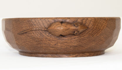 ROBERT MOUSEMAN THOMPSON OAK ADZED NUT BOWL - Image 4