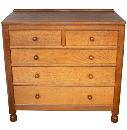 ROBERT MOUSEMAN THOMPSON   OAK CHEST OF DRAWERS