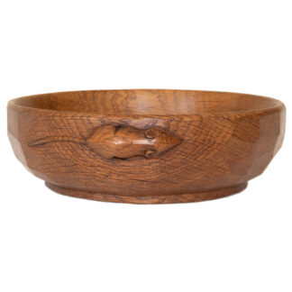 ROBERT MOUSEMAN THOMPSON OAK ADZED NUT BOWL