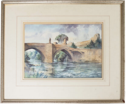 CHRIS MOUNCEY BARNARD CASTLE COUNTY BRIDGE WATERCOLOUR - Image 4