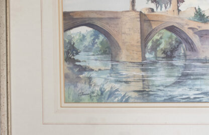 CHRIS MOUNCEY BARNARD CASTLE COUNTY BRIDGE WATERCOLOUR - Image 5
