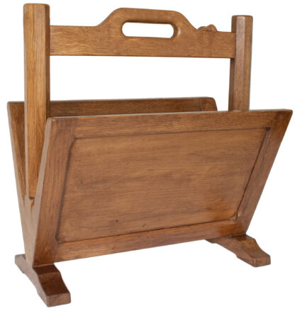 ROBERT MOUSEMAN THOMPSON OAK MAGAZINE RACK - Image 3
